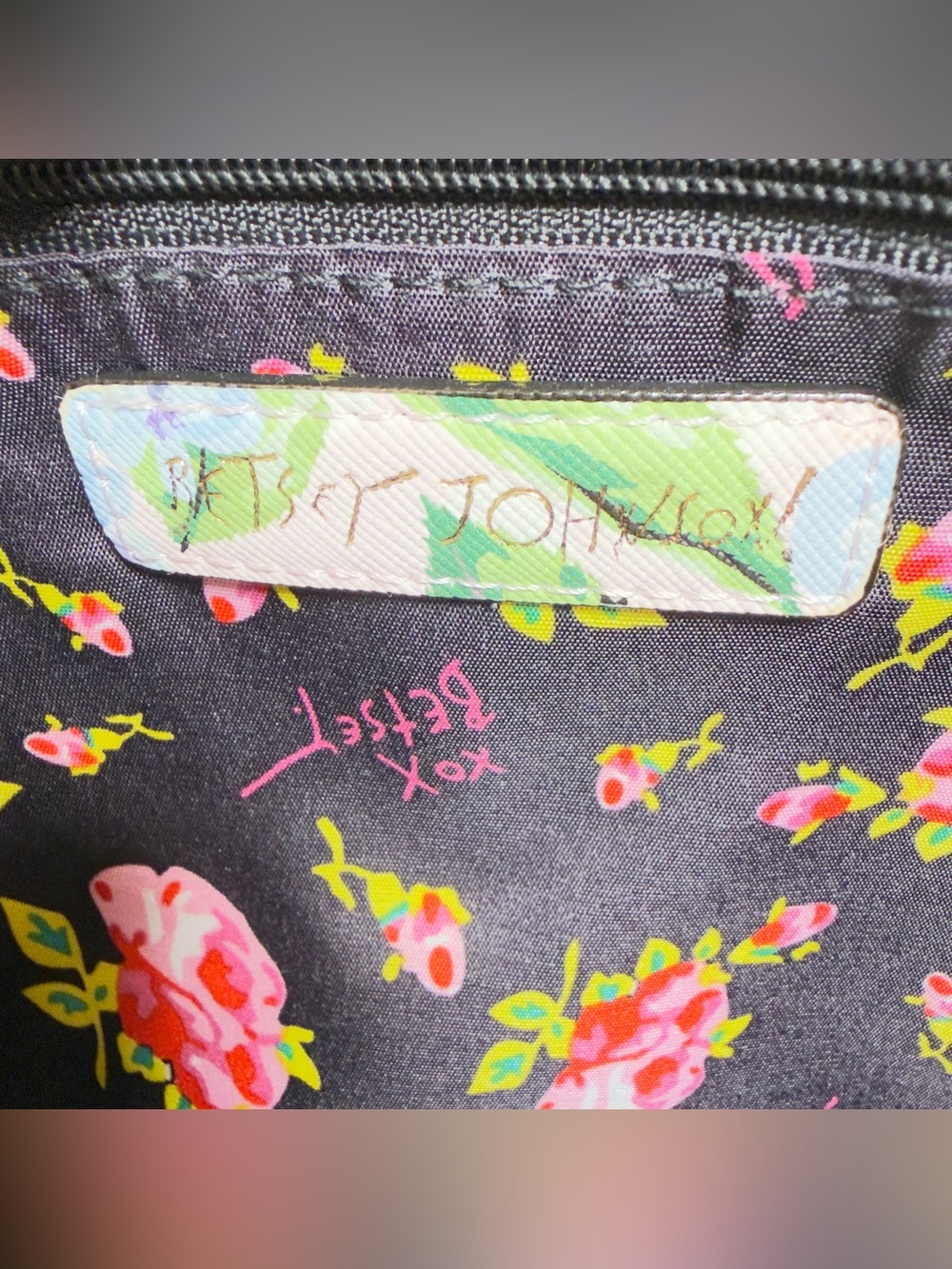 Betsey Johnson Pink Floral Dome Satchel Bag with Bow Accent - Picture 13 of 13